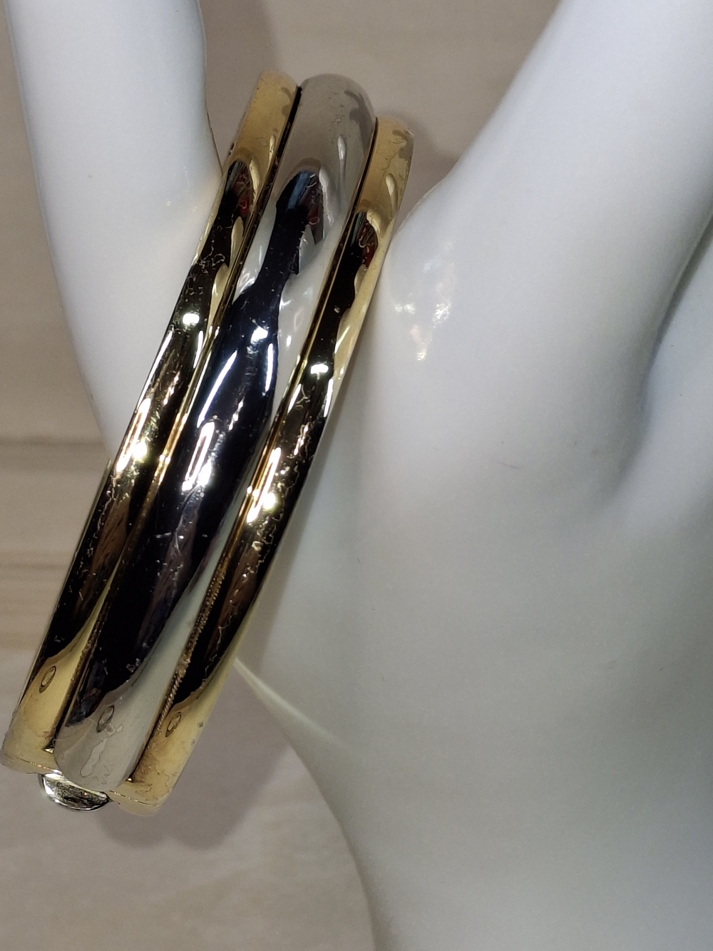 Talbots Gold and Silver Two-Tone Bangle Bracelet - Women Jewelry